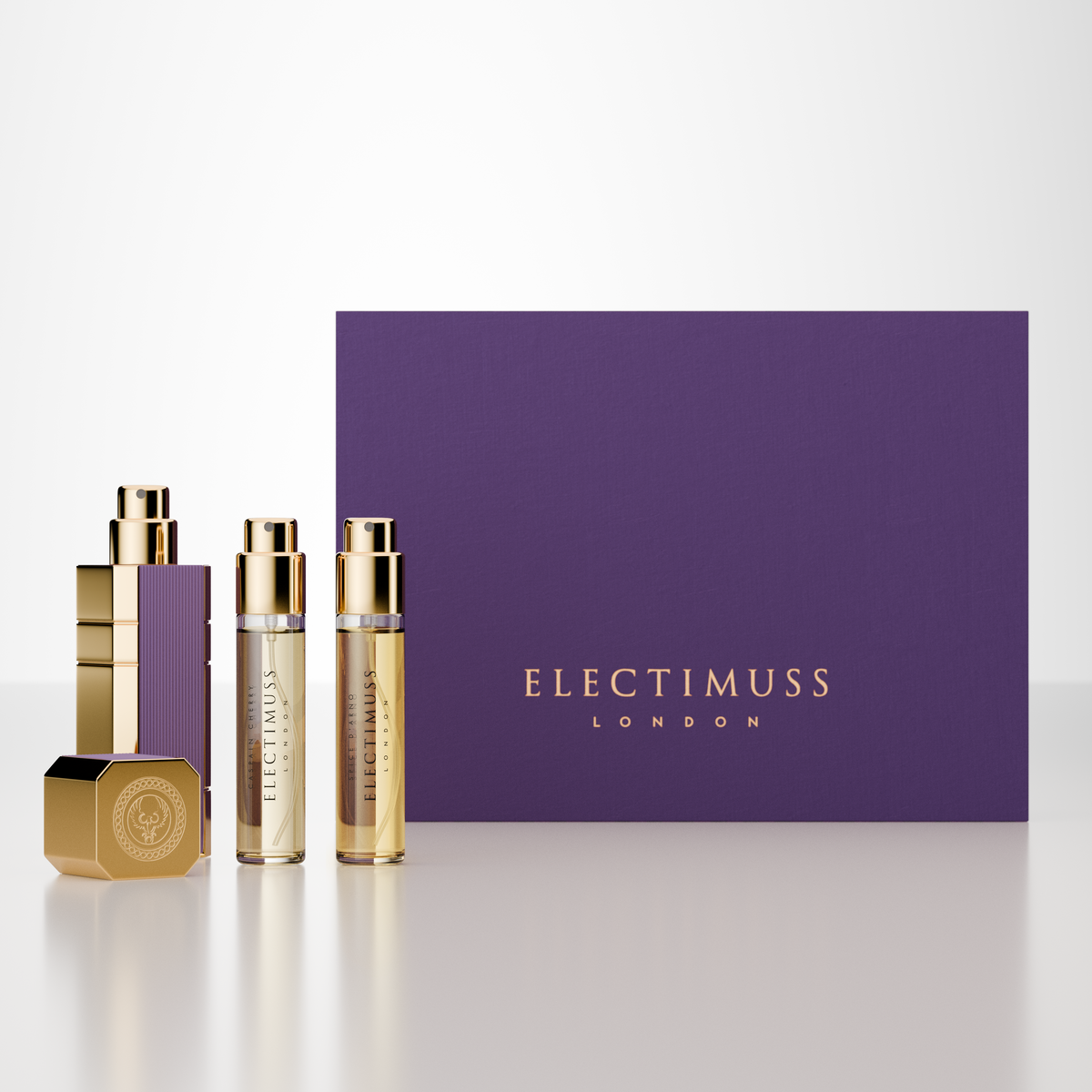 GOURMAND ODYSSEY Travel Set from Electimuss. Atomiser and three