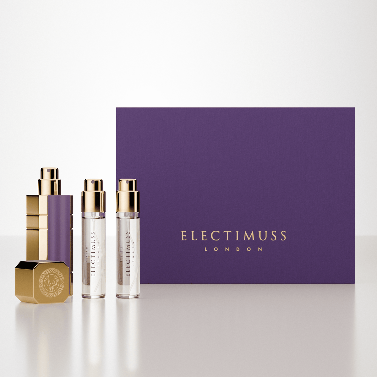 TRAJAN travel set from Electimuss. Atomiser and three 10ml travel