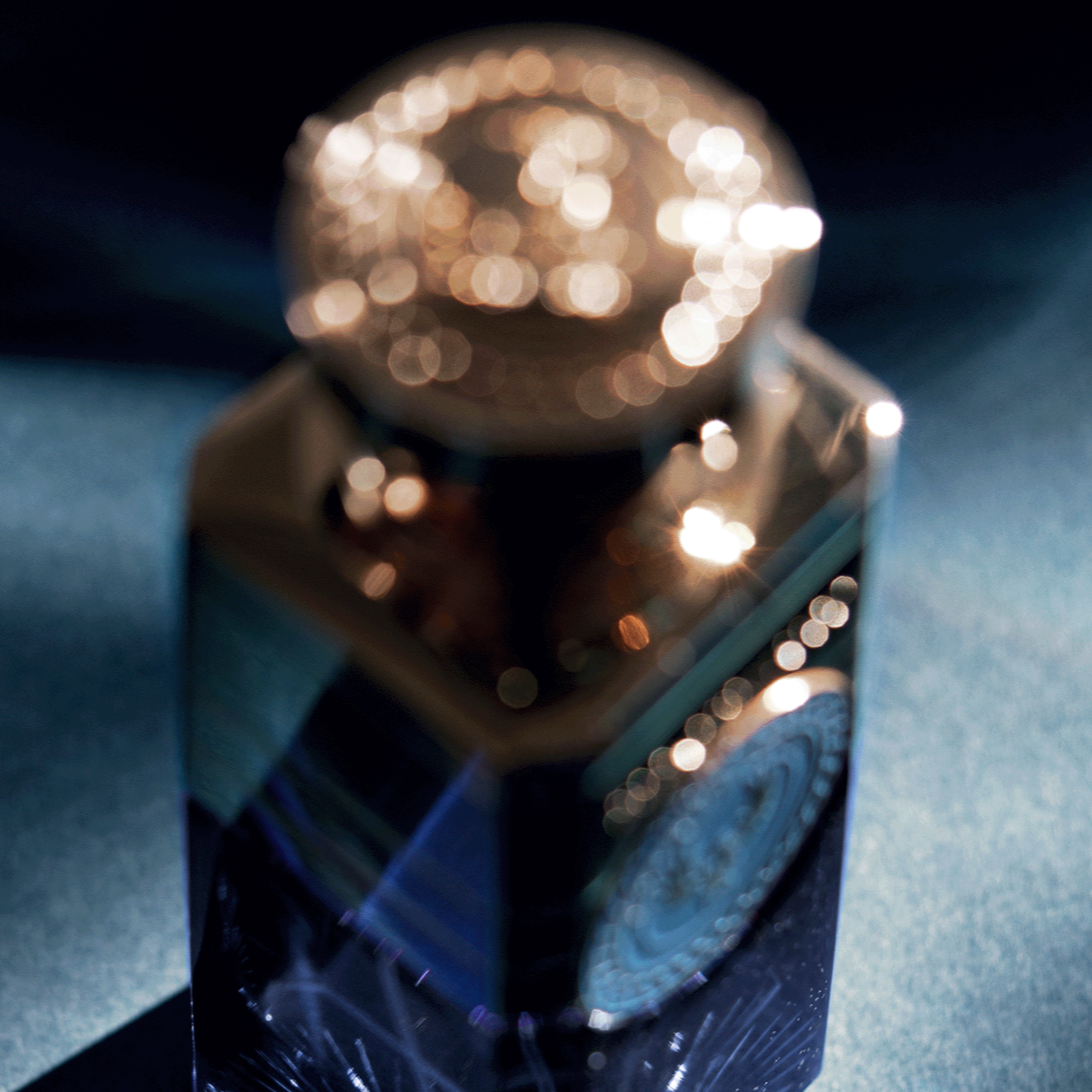 Electimuss Astrum Nova perfume bottle blurred from above